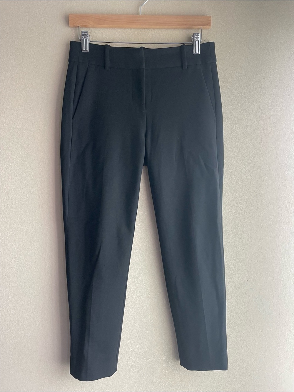 J.Crew Women Dress Pants Black Small Slim Pleated Stretch Twill Tapered Small